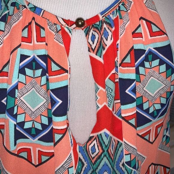 Blue Rain Tribal/Aztec Design Lined Dress - Picture 5 of 6